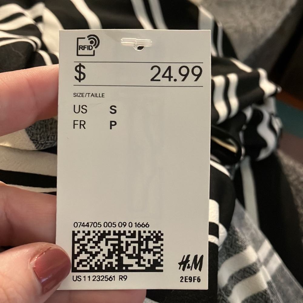 NWT H&M Striped Wrap Dress, Small - Picture 7 of 7